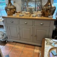 Grey Sideboard With Wooden Top