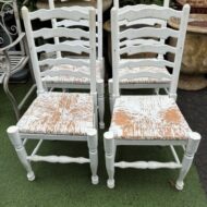 White Ladderback Chairs x4